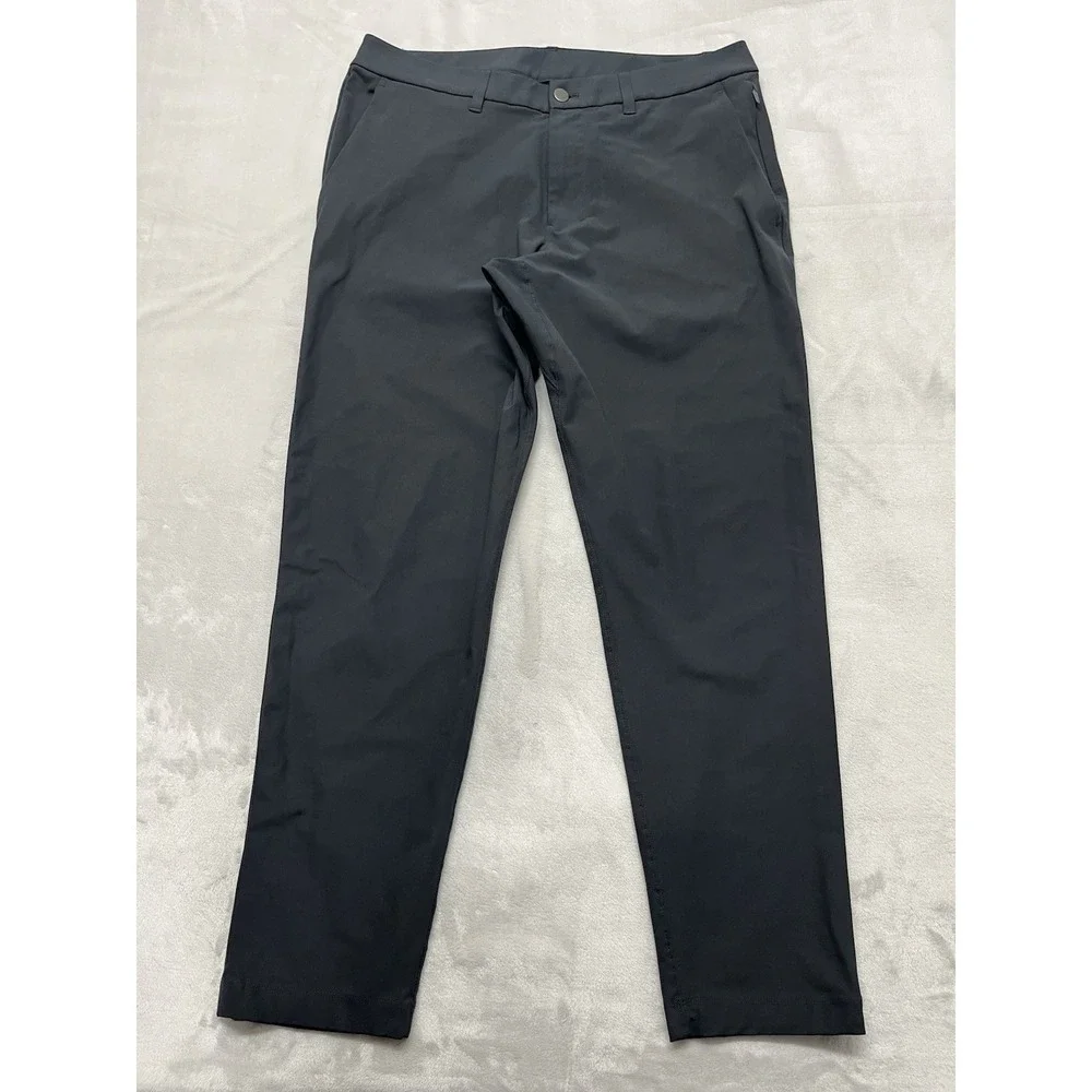 Lululemon ABC 5 Pockets Pant Men 34 Gray Slim Fit Warpstreme Wrinkle Resistant
